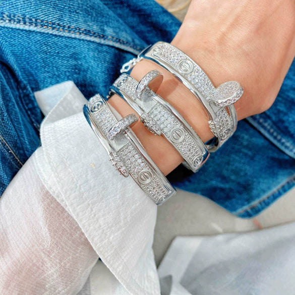 Fashion Open Doublelayer Bracelet For Women Copper Electroplated
