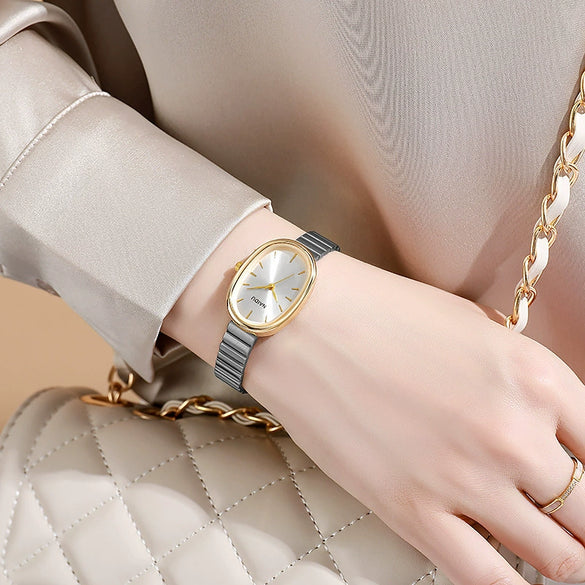 Fashion Oval Alloy Band Quartz Watch For Female