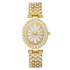 Fashion Oval Alloy Diamond Bracelet Women's Quartz Watch With Printed Dial And Stainless Steel Buckle