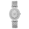Fashion Oval Alloy Diamond Bracelet Women's Quartz Watch With Printed Dial And Stainless Steel Buckle
