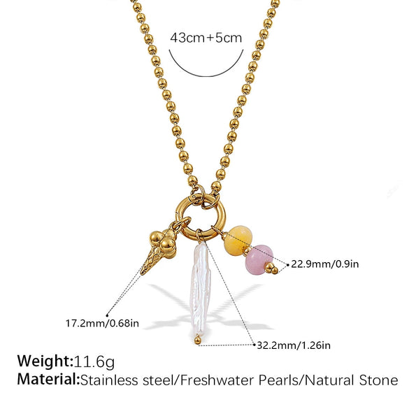Fashion Owl Red Love Oil Dripping Crown Style Freshwater Pearl 316L Stainless Steel Alloy Marine Life Pattern Electroplated Bracelet For Women
