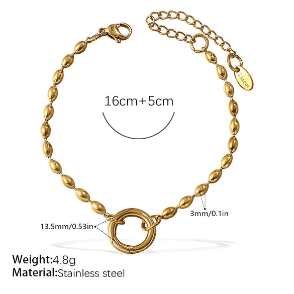Fashion Owl Red Love Oil Dripping Crown Style Freshwater Pearl 316L Stainless Steel Alloy Marine Life Pattern Electroplated Bracelet For Women