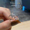 Fashion Pear Inlaid Zircon Opening Adjustable Flower Ring