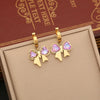 Fashion Pearl Bow Stainless Steel Necklace Suit With Snake Bone Chain And Electroplating Design
