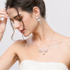 Fashion Pearl Pendant Necklace With Geometric Copper Design And Clavicle Chain For Women