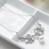 Fashion Pearl Pendant Necklace With Geometric Copper Design And Clavicle Chain For Women
