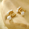 Fashion Pearl Titanium Steel Electroplated Ushaped Women's Earrings