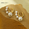 Fashion Pearl Titanium Steel Electroplated Ushaped Women's Earrings