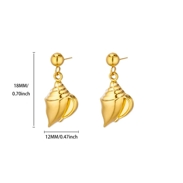 Fashion Pearl Zircon Titanium Steel Geometric Earrings 18K Gold Plated Electroplated For Women