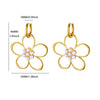 Fashion Pearl Zircon Titanium Steel Geometric Earrings 18K Gold Plated Electroplated For Women