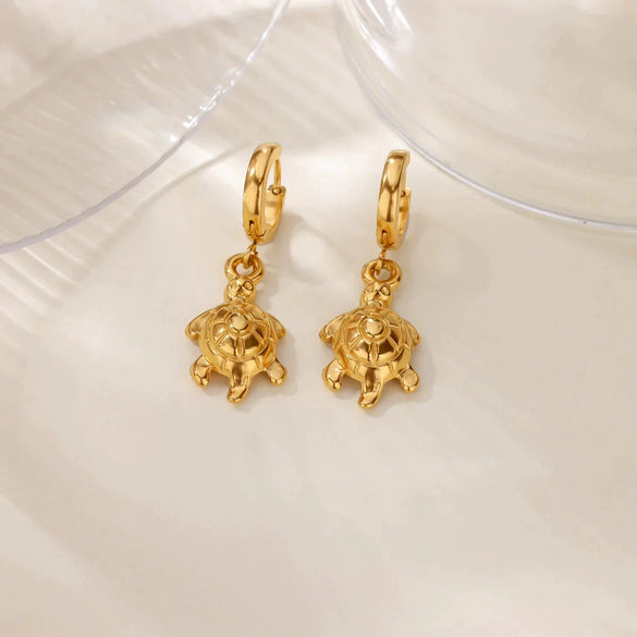 Fashion Pearl Zircon Titanium Steel Geometric Earrings 18K Gold Plated Electroplated For Women