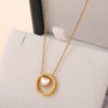 Fashion Pendant Necklace 316L Stainless Steel Plated Freshwater Shell Round Women