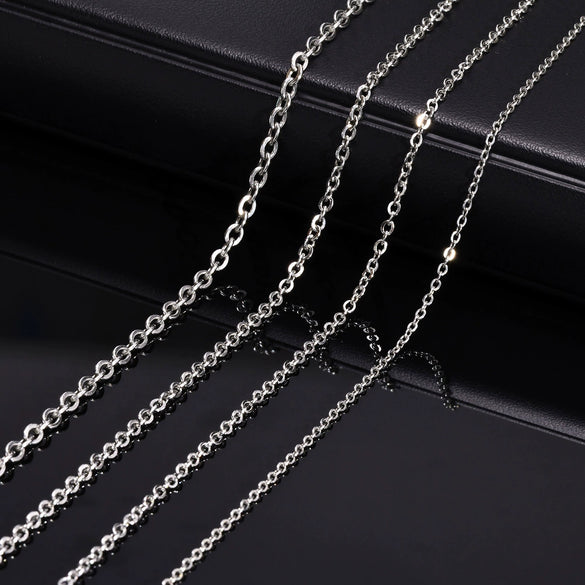Fashion Pendant Necklace With O Chain Titanium Steel Geometric Pattern Electroplated
