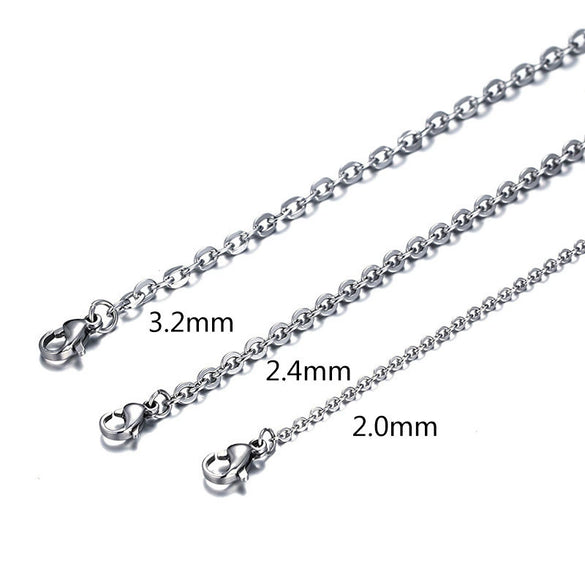 Fashion Pendant Necklace With O Chain Titanium Steel Geometric Pattern Electroplated