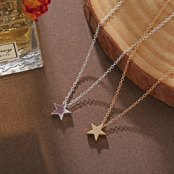 Fashion Pentagram Pendant Necklace Creative Retro Simple Alloy Clavicle Chain Wholesale Gooddiy