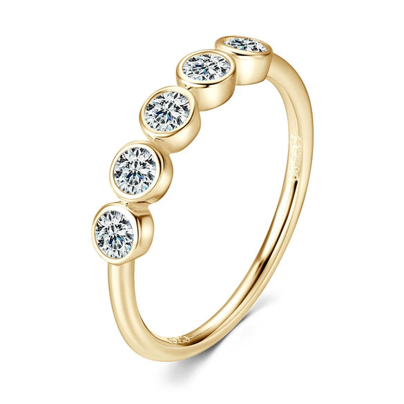 Fashion Personality Allmatch Ring Sterling Silver 925 Moissanite Geometric Electroplated Women's Ring