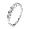 Fashion Personality Allmatch Ring Sterling Silver 925 Moissanite Geometric Electroplated Women's Ring