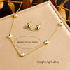 Fashion Personality Blue Eyes Accessories Set Stainless Steel Electroplated Necklace Earrings Bracelet