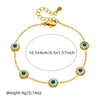 Fashion Personality Blue Eyes Accessories Set Stainless Steel Electroplated Necklace Earrings Bracelet