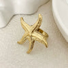 Fashion Personality Exaggerated Retro Starfish Stainless Steel Adjustable Open Ring With Electroplating