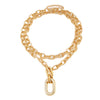 Fashion Personality Geometric Alloy Buckle Collar Necklace For Women With Electroplating Treatment