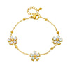 Fashion Personality Joker Color Flower Stainless Steel Necklace And Bracelet With Electroplating