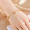 Fashion Personality Joker Color Flower Stainless Steel Necklace And Bracelet With Electroplating