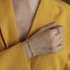 Fashion Personality Leaf Titanium Steel 18K Gold Electroplated Jewelry Necklace And Bracelet Set With Plant And Flower Pattern