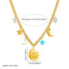 Fashion Personality Minimalist Stainless Steel Goldplated Star Figure Pendant Clavicle Necklace For Women