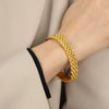 Fashion Personality Niche 316L Stainless Steel Gold Plated Layered Watch Chain Bracelet Jewelry For Women