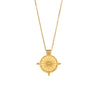 Fashion Personality Pendant Jewelry Stainless Steel 18K Gold Plated Retro Sun Compasses Pendant Necklace With Geometric Styling And Electroplating