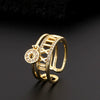 Fashion Personality Ring Copper Electroplated With Colorful Zircon Heart Lock Fishtail And Animal Zodiac Pattern