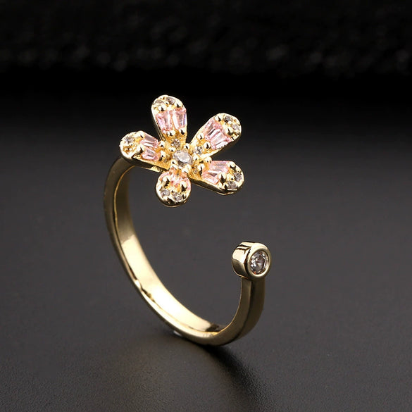Fashion Personality Ring Copper Electroplated With Colorful Zircon Heart Lock Fishtail And Animal Zodiac Pattern