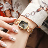 Fashion Personality Square Hollow Alloy Band Quartz Watch For Women