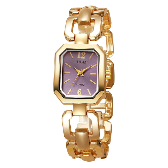 Fashion Personality Square Hollow Alloy Band Quartz Watch For Women