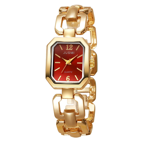 Fashion Personality Square Hollow Alloy Band Quartz Watch For Women