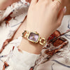 Fashion Personality Square Hollow Alloy Band Quartz Watch For Women