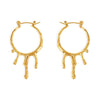 Fashion Personality 316L Stainless Steel 18K Gold Plated Liquid Earrings With Geometric Shape And Electroplating Treatment