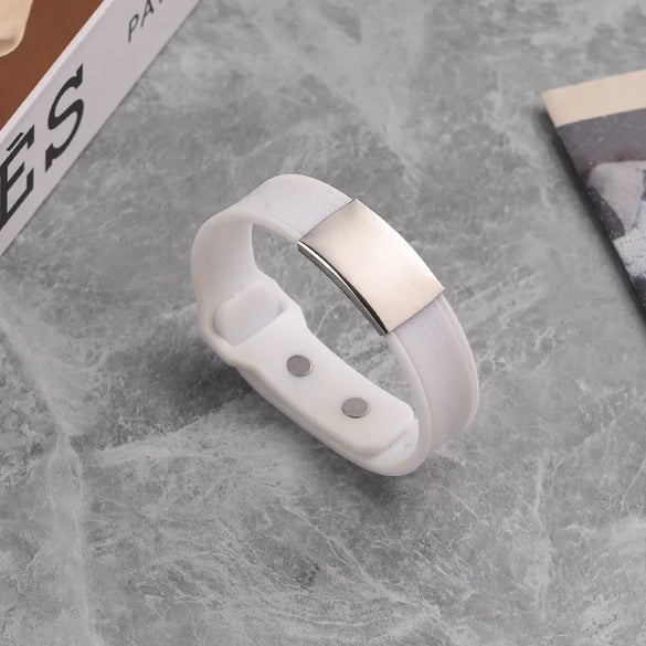 Fashion Personalized Casual Plastic Bracelet Trendy Engraving Adjustable Jewelry Stainless Steel Men'S Bracelet