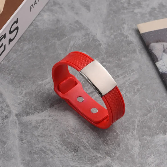 Fashion Personalized Casual Plastic Bracelet Trendy Engraving Adjustable Jewelry Stainless Steel Men'S Bracelet