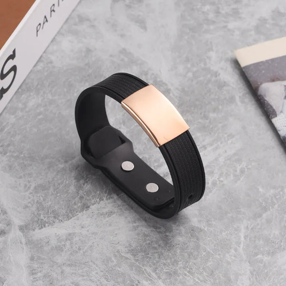 Fashion Personalized Casual Plastic Bracelet Trendy Engraving Adjustable Jewelry Stainless Steel Men'S Bracelet