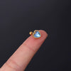 Fashion Piercing Jewelry Heart Moonstone Metal Ear Nail With Geometric Design And Electroplating