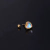 Fashion Piercing Jewelry Heart Moonstone Metal Ear Nail With Geometric Design And Electroplating