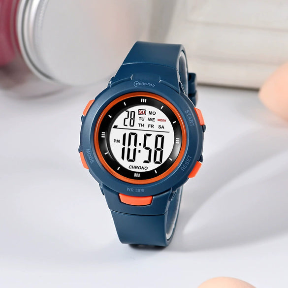 Fashion Pin Buckle Electronic Watch Plastic Case Pu Strap Organic Glass Mirror Round Dial Fresh Style Luminous Waterproof