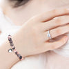 Fashion Pink Zebra Pattern Heart Beaded Bracelet Handmade Women's Hand Jewelry Gift
