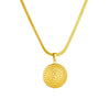 Fashion Punk Personality Spiral Disc Gold Plated Snake Bone Chain Stainless Steel Necklace With Geometric Pattern