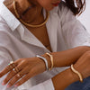 Fashion Punk Style Metal Asymmetrical Geometric Open Bracelet For Women