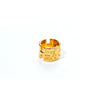 Fashion Punk Wide Edition Stainless Steel Geometric Carved Alphabet Ring With Electroplating For Women