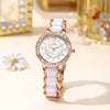 Fashion Quartz Watch For Ladies With Ceramic Watchband Butterfly Buckle Waterproof Mineral Strengthened Glass Mirror Alloy Case Stainless Steel Clasp Round Dial