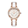 Fashion Quartz Watch For Ladies With Ceramic Watchband Butterfly Buckle Waterproof Mineral Strengthened Glass Mirror Alloy Case Stainless Steel Clasp Round Dial